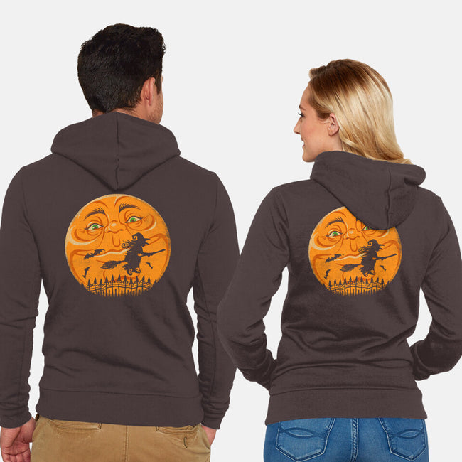 Witchy Moon-Unisex-Zip-Up-Sweatshirt-kennsing