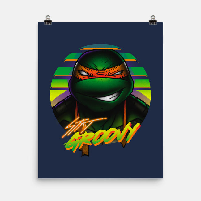 Stay Groovy Turtle-None-Matte-Poster-Getsousa!