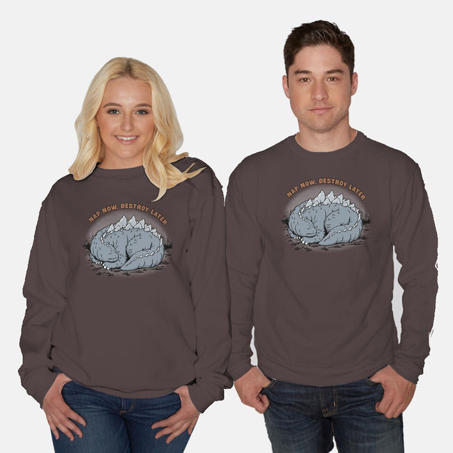 Nap Now Destroy Later-Unisex-Crew Neck-Sweatshirt-pigboom