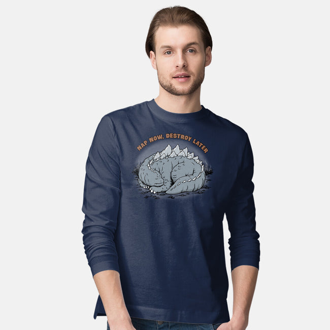 Nap Now Destroy Later-Mens-Long Sleeved-Tee-pigboom