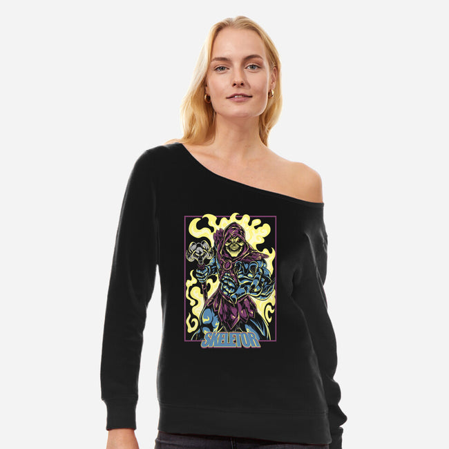 Skeletor Master-Womens-Off Shoulder-Sweatshirt-Nihon Bunka