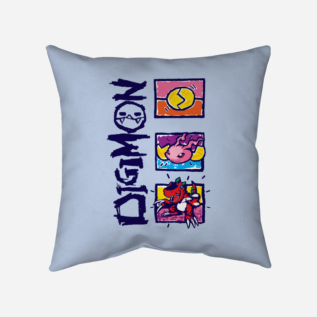 Digital Monsters-None-Removable Cover w Insert-Throw Pillow-dalethesk8er