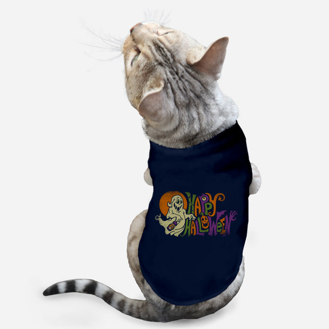 Spooky Halloween-Cat-Basic-Pet Tank-kennsing