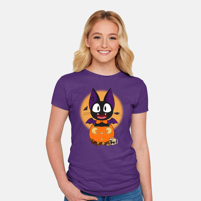 Spooky Jiji-Womens-Fitted-Tee-Alexhefe