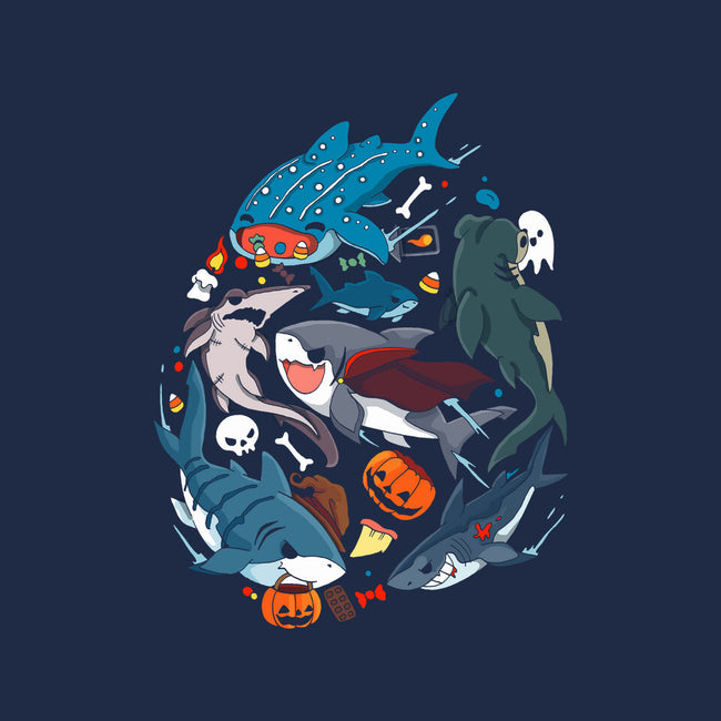 Halloween Sharks-Cat-Basic-Pet Tank-Vallina84