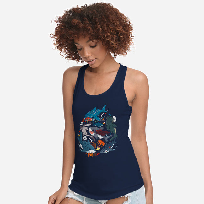 Halloween Sharks-Womens-Racerback-Tank-Vallina84