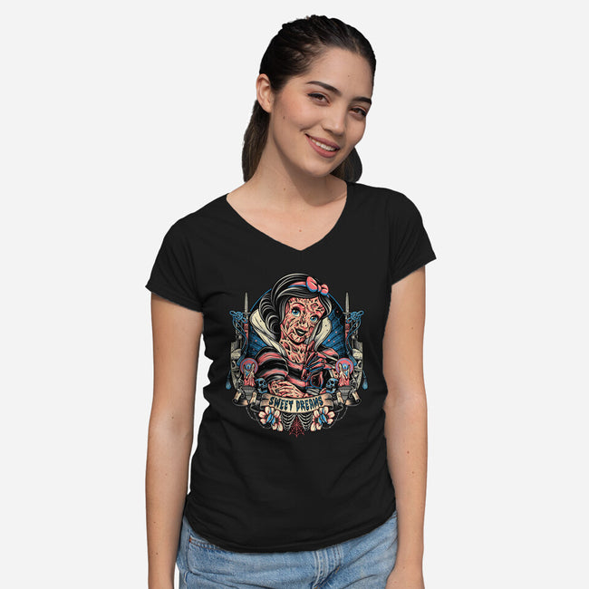 Sweetest Dreams-Womens-V-Neck-Tee-momma_gorilla