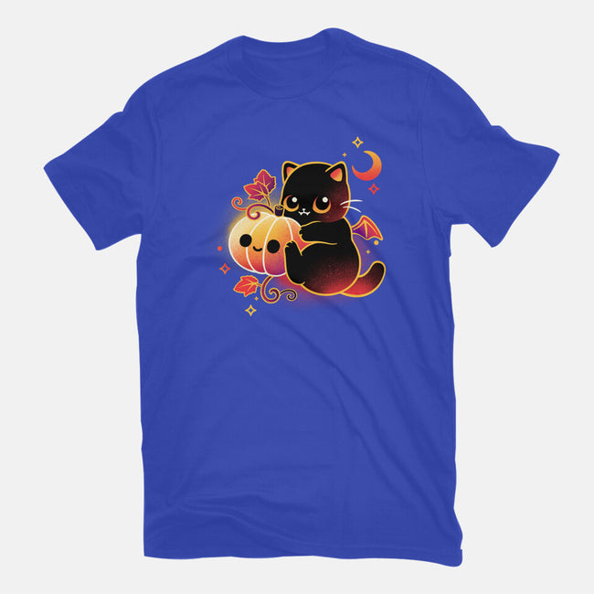 Demon Cat Halloween-Unisex-Basic-Tee-NemiMakeit