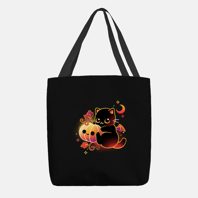 Demon Cat Halloween-None-Basic Tote-Bag-NemiMakeit