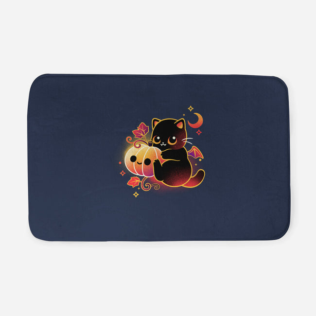 Demon Cat Halloween-None-Memory Foam-Bath Mat-NemiMakeit