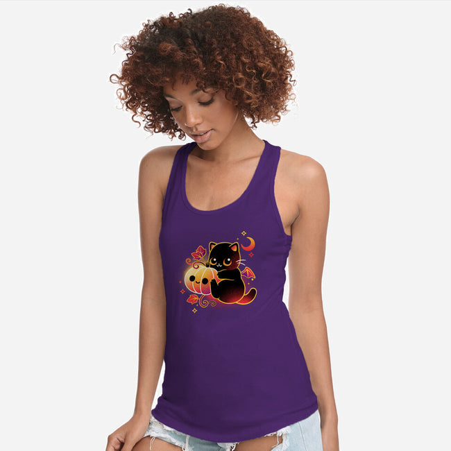 Demon Cat Halloween-Womens-Racerback-Tank-NemiMakeit