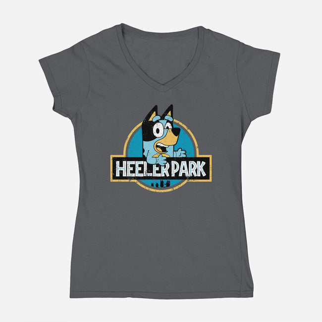 Heeler Park-Womens-V-Neck-Tee-retrodivision