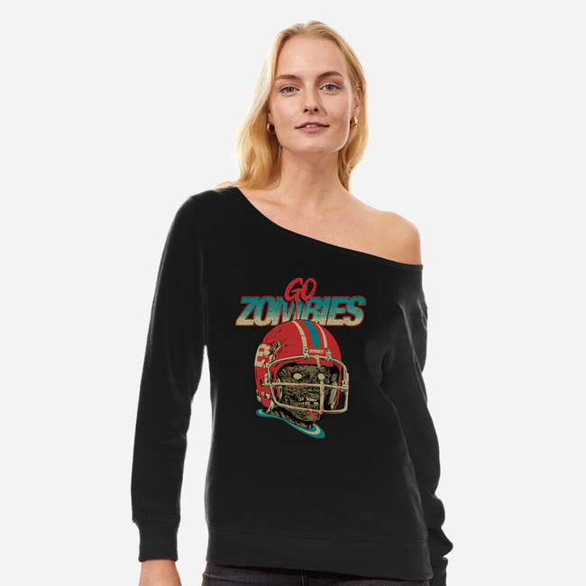 Go Zombies-Womens-Off Shoulder-Sweatshirt-Hafaell