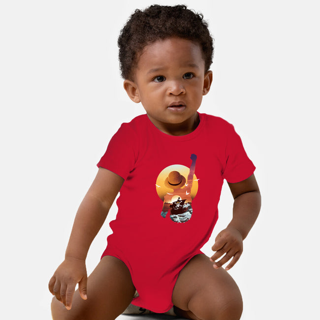 Praise The Sun King Pirate-Baby-Basic-Onesie-dandingeroz