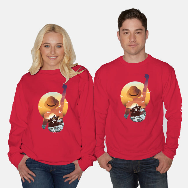 Praise The Sun King Pirate-Unisex-Crew Neck-Sweatshirt-dandingeroz