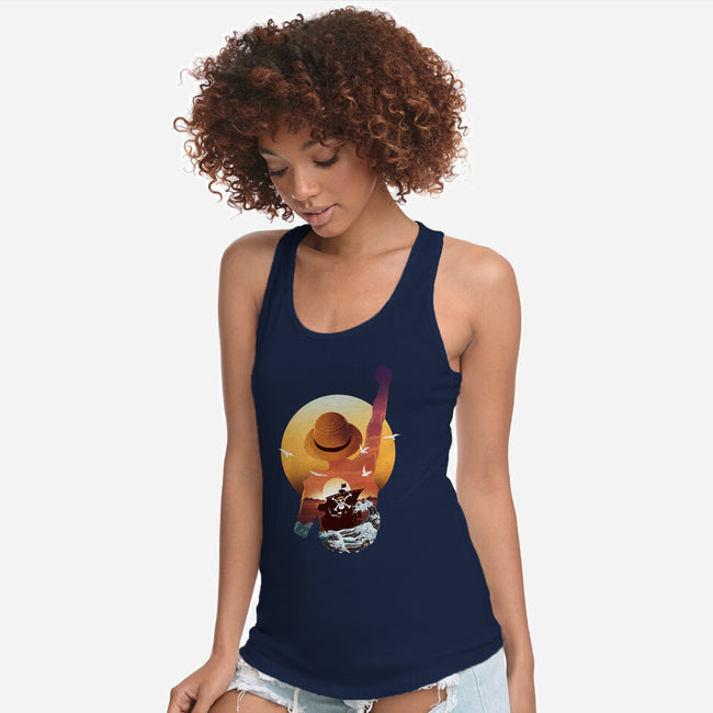 Praise The Sun King Pirate-Womens-Racerback-Tank-dandingeroz