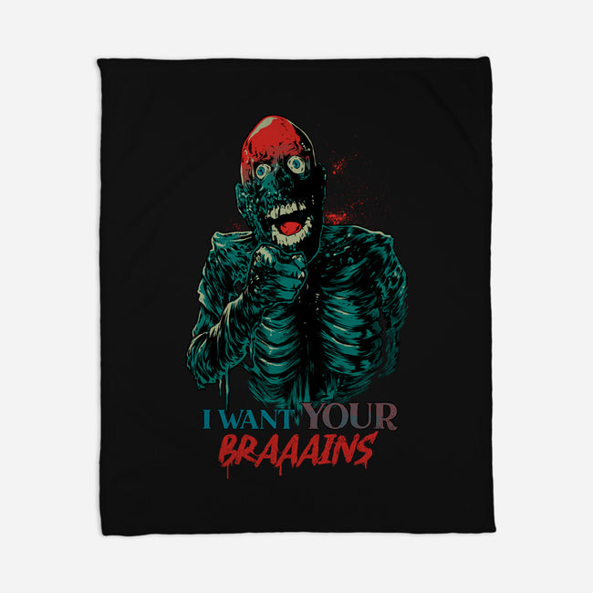 I Want Your Brains-None-Fleece-Blanket-Hafaell