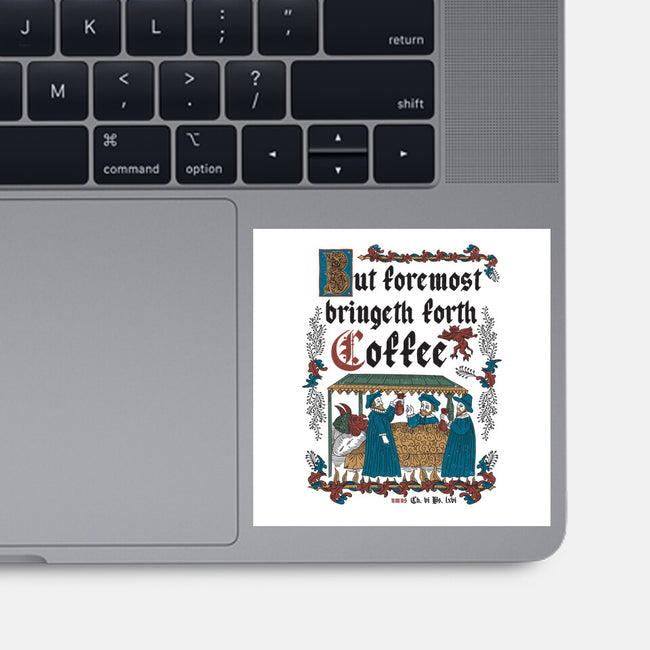 But First Coffee Medieval Style-None-Glossy-Sticker-Nemons