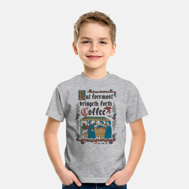 But First Coffee Medieval Style-Youth-Basic-Tee-Nemons