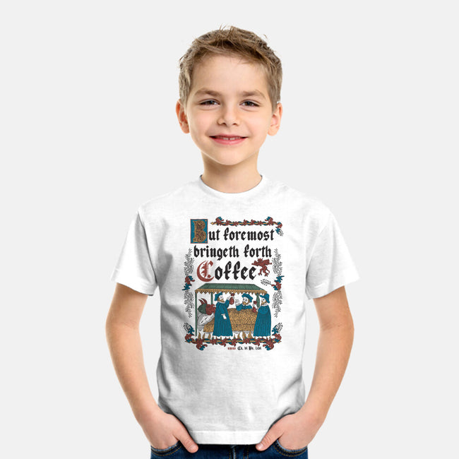 But First Coffee Medieval Style-Youth-Basic-Tee-Nemons