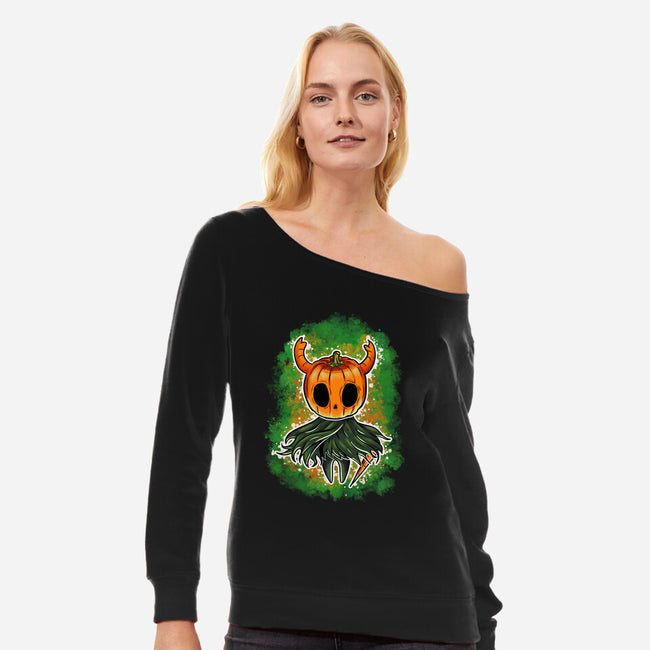 Pumpkin Knight-Womens-Off Shoulder-Sweatshirt-nickzzarto