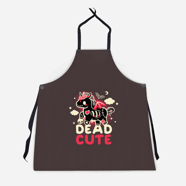 Dead Cute Unicorn-Unisex-Kitchen-Apron-NemiMakeit