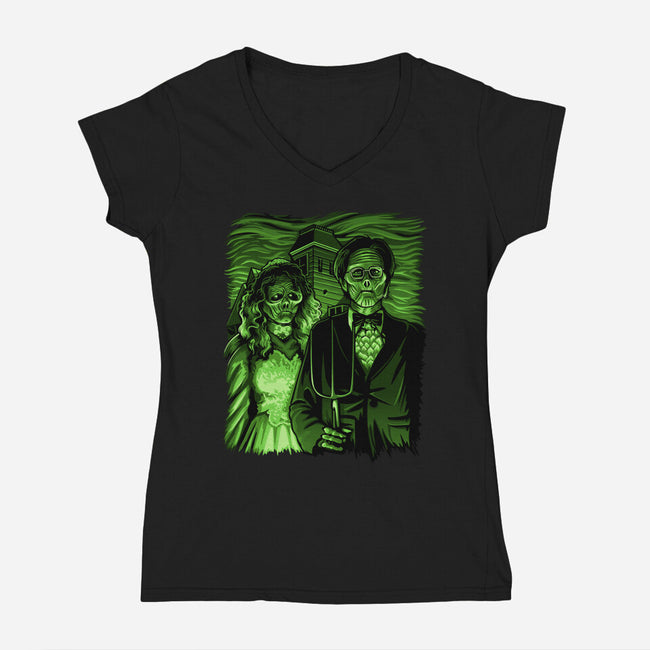 Netherworld Gothic-Womens-V-Neck-Tee-daobiwan