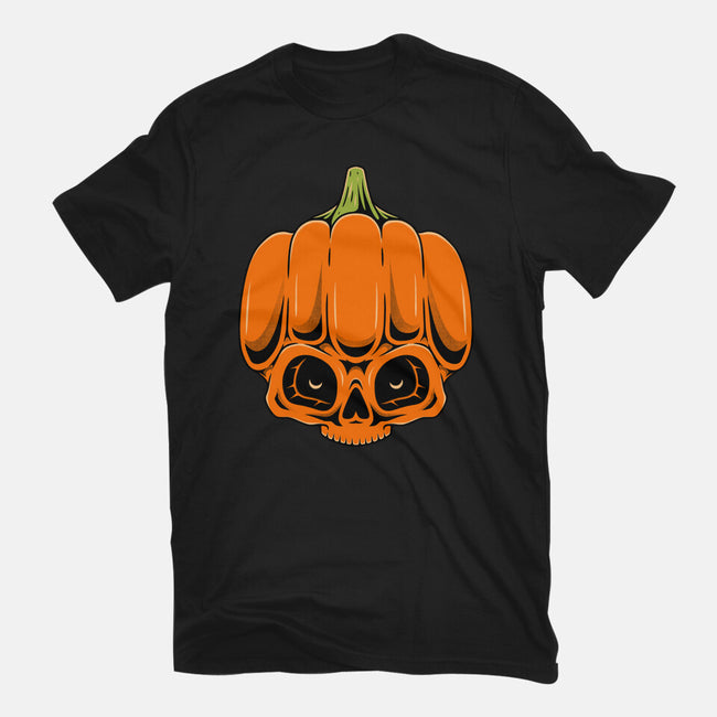 The Pumpkin Skull-Womens-Basic-Tee-Alundrart