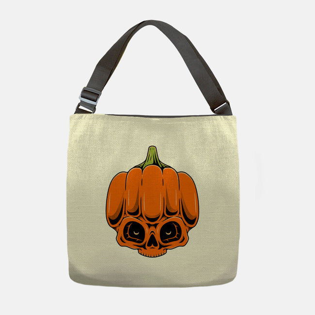 The Pumpkin Skull-None-Adjustable Tote-Bag-Alundrart