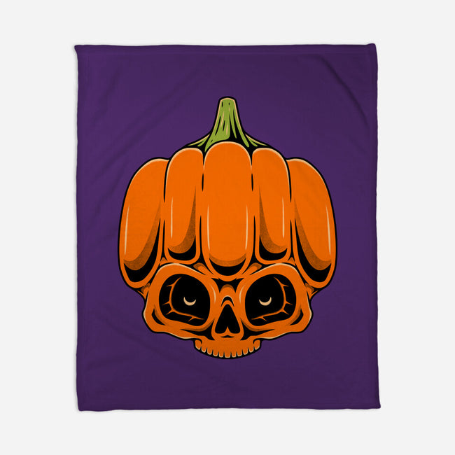 The Pumpkin Skull-None-Fleece-Blanket-Alundrart