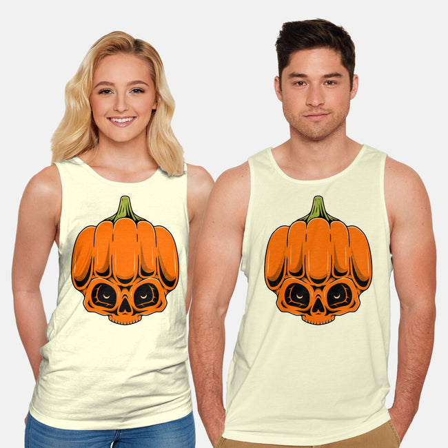 The Pumpkin Skull-Unisex-Basic-Tank-Alundrart