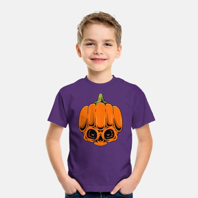 The Pumpkin Skull-Youth-Basic-Tee-Alundrart