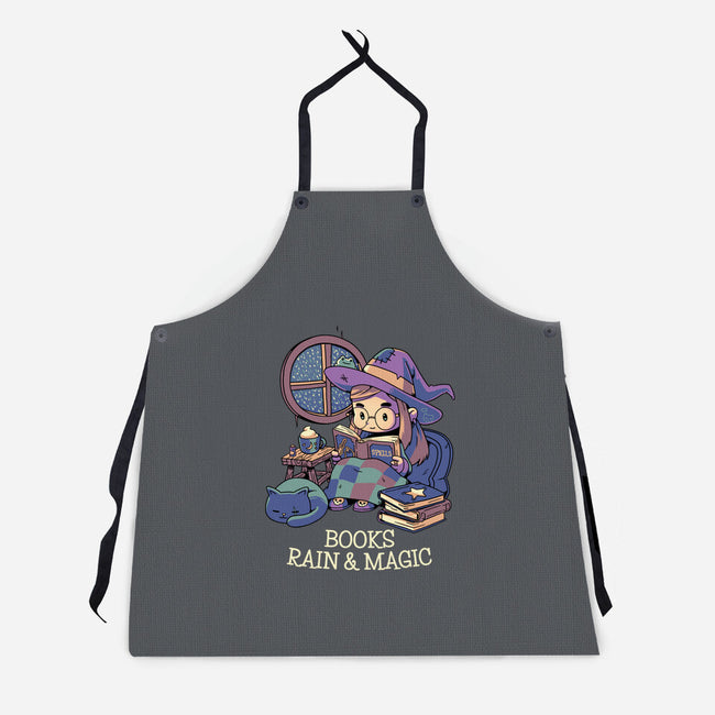 Books Rain And Magic-Unisex-Kitchen-Apron-Geekydog