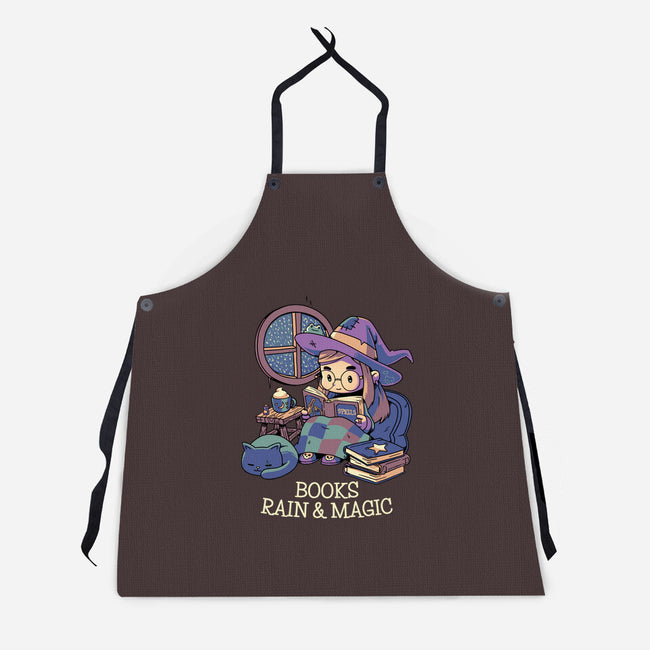 Books Rain And Magic-Unisex-Kitchen-Apron-Geekydog