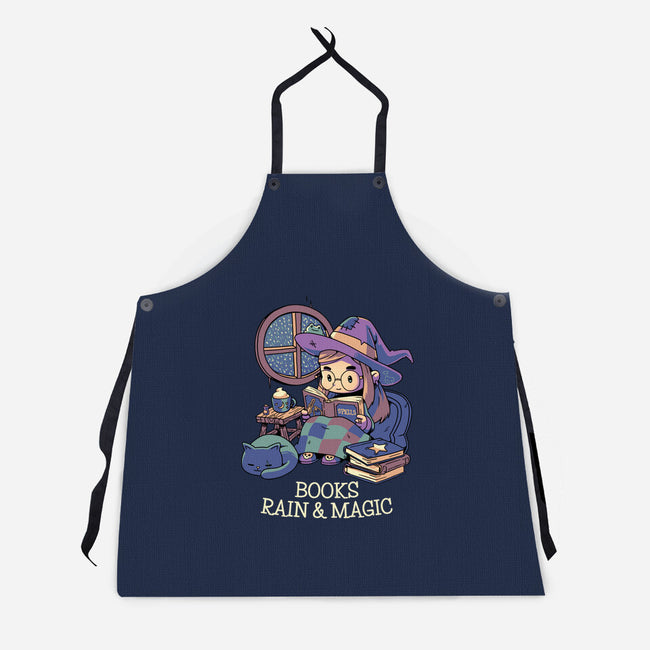 Books Rain And Magic-Unisex-Kitchen-Apron-Geekydog