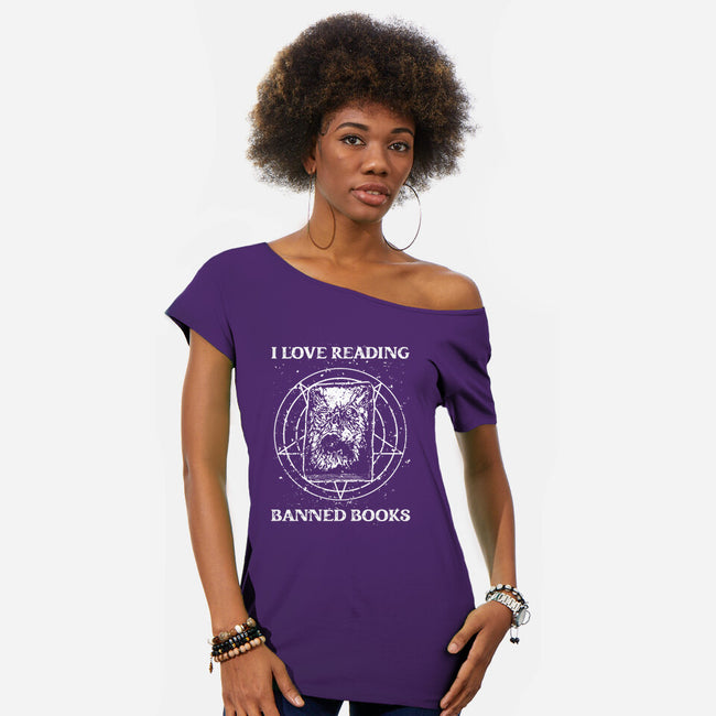 Evil Reader-Womens-Off Shoulder-Tee-retrodivision