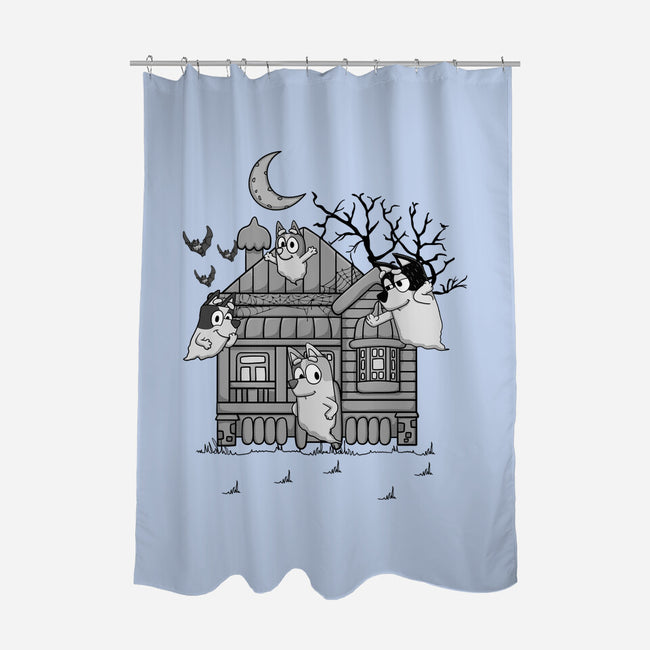 Bluey Haunted House-None-Polyester-Shower Curtain-JamesQJO