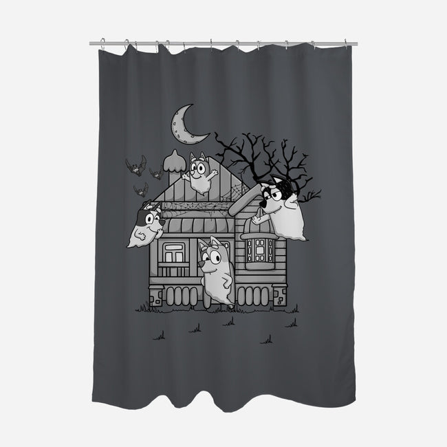 Bluey Haunted House-None-Polyester-Shower Curtain-JamesQJO