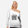 Bluey Haunted House-Womens-Off Shoulder-Sweatshirt-JamesQJO