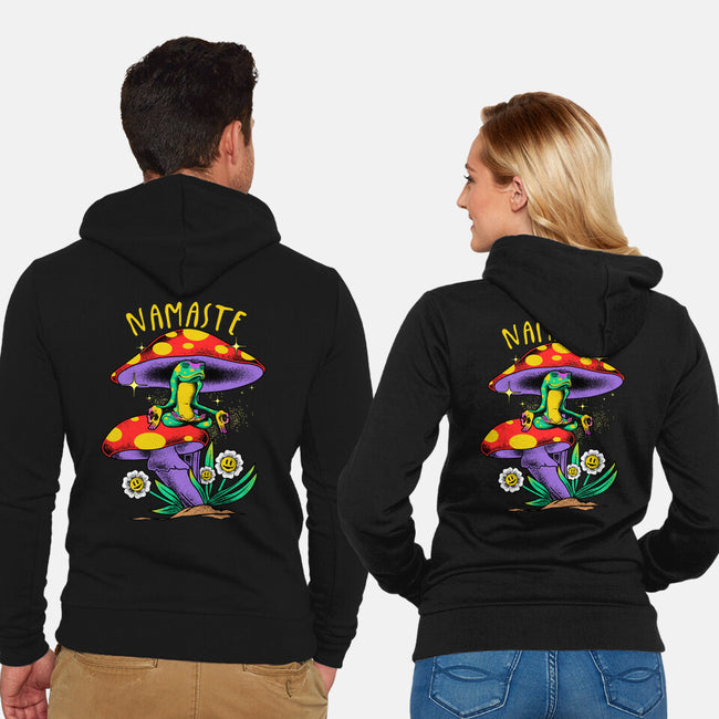 Namaste Meditation-Unisex-Zip-Up-Sweatshirt-heydale