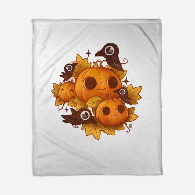 Pumpkins And Crows-None-Fleece-Blanket-ricolaa