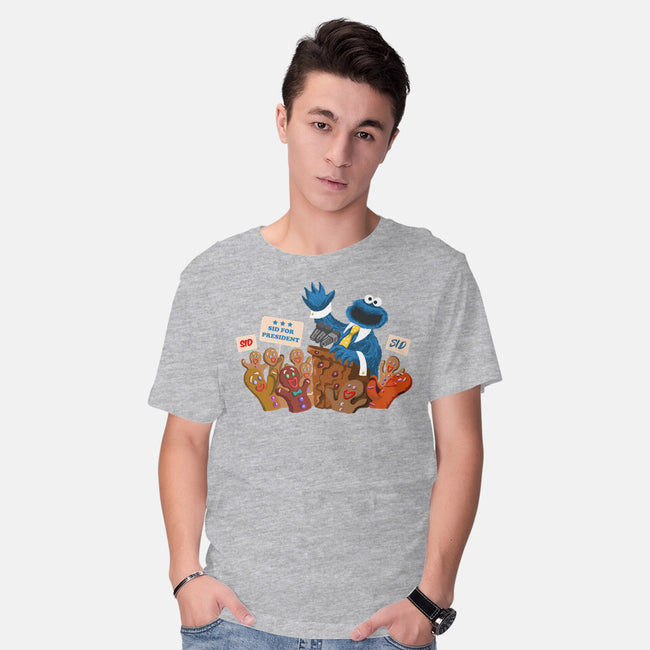 Cookie Monster For President-Mens-Basic-Tee-ugurbs