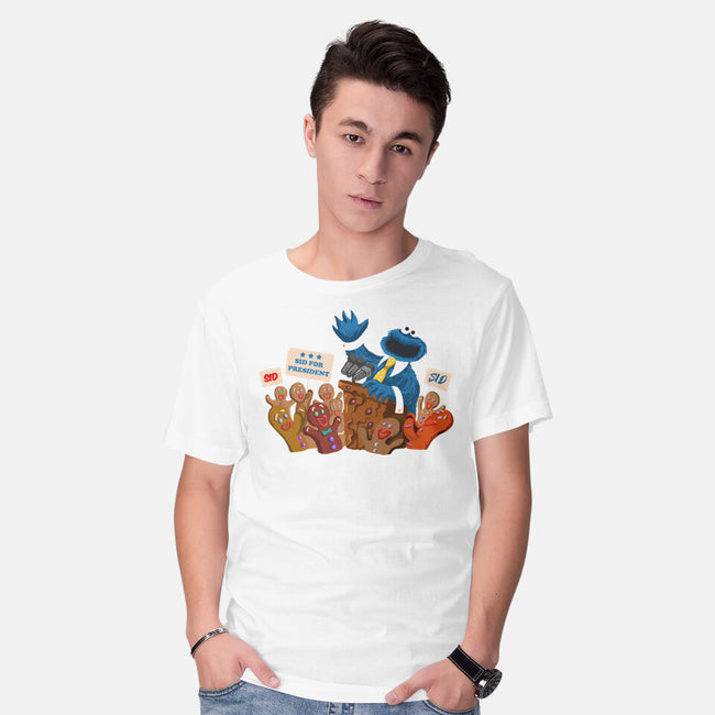 Cookie Monster For President-Mens-Basic-Tee-ugurbs