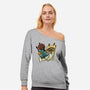 Bob-A-Ross-Womens-Off Shoulder-Sweatshirt-ugurbs