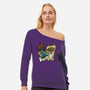 Bob-A-Ross-Womens-Off Shoulder-Sweatshirt-ugurbs