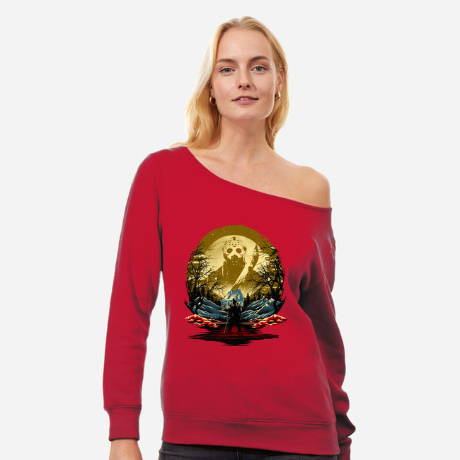 Attack Of Jason-Womens-Off Shoulder-Sweatshirt-hypertwenty