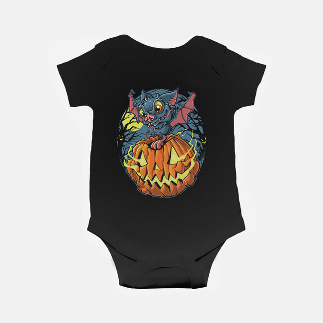 Spooky Night Bat-Baby-Basic-Onesie-Betmac