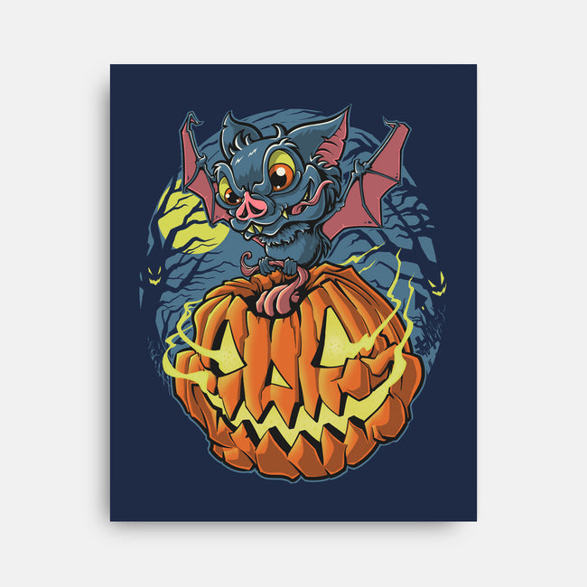 Spooky Night Bat-None-Stretched-Canvas-Betmac