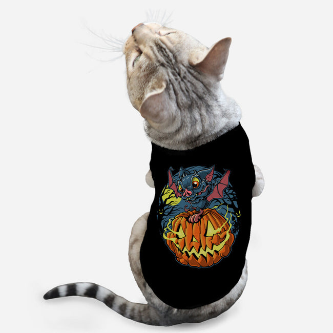 Spooky Night Bat-Cat-Basic-Pet Tank-Betmac