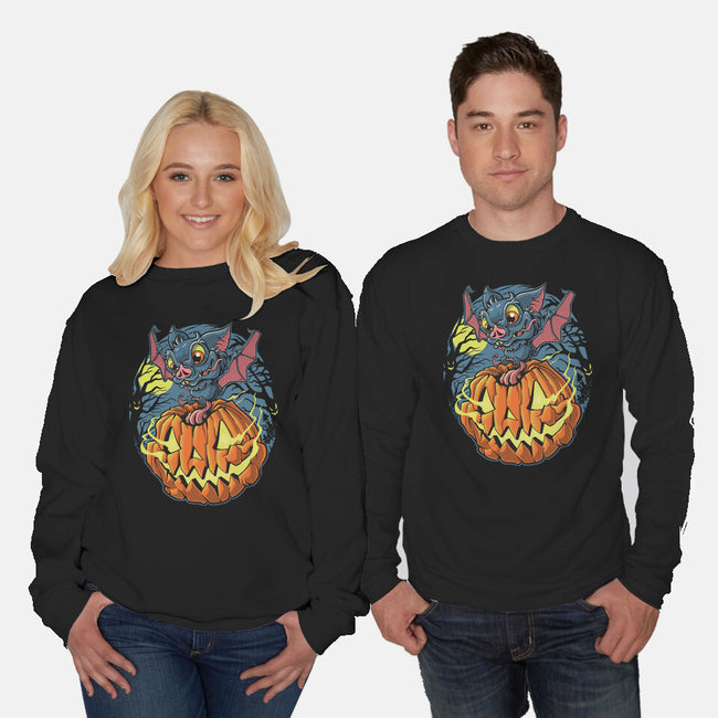 Spooky Night Bat-Unisex-Crew Neck-Sweatshirt-Betmac